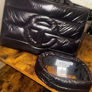 Telfar Black Quilted Belt Bag with head band